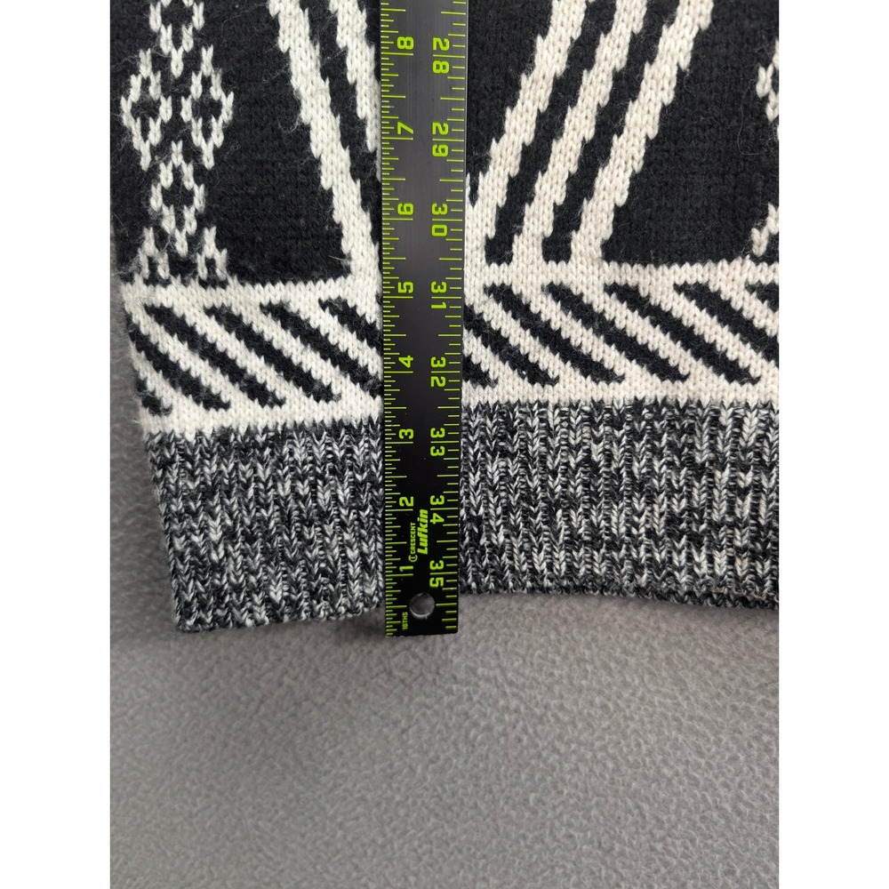 Pink Rose Black White‎ Geometric Tribal Knit Sweater Dress Women's L Long Sleeve - Picture 9 of 12